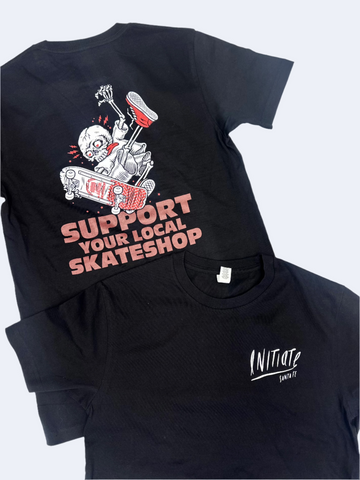 Initiate Skateboarding Skate Shop Day Skeleton T